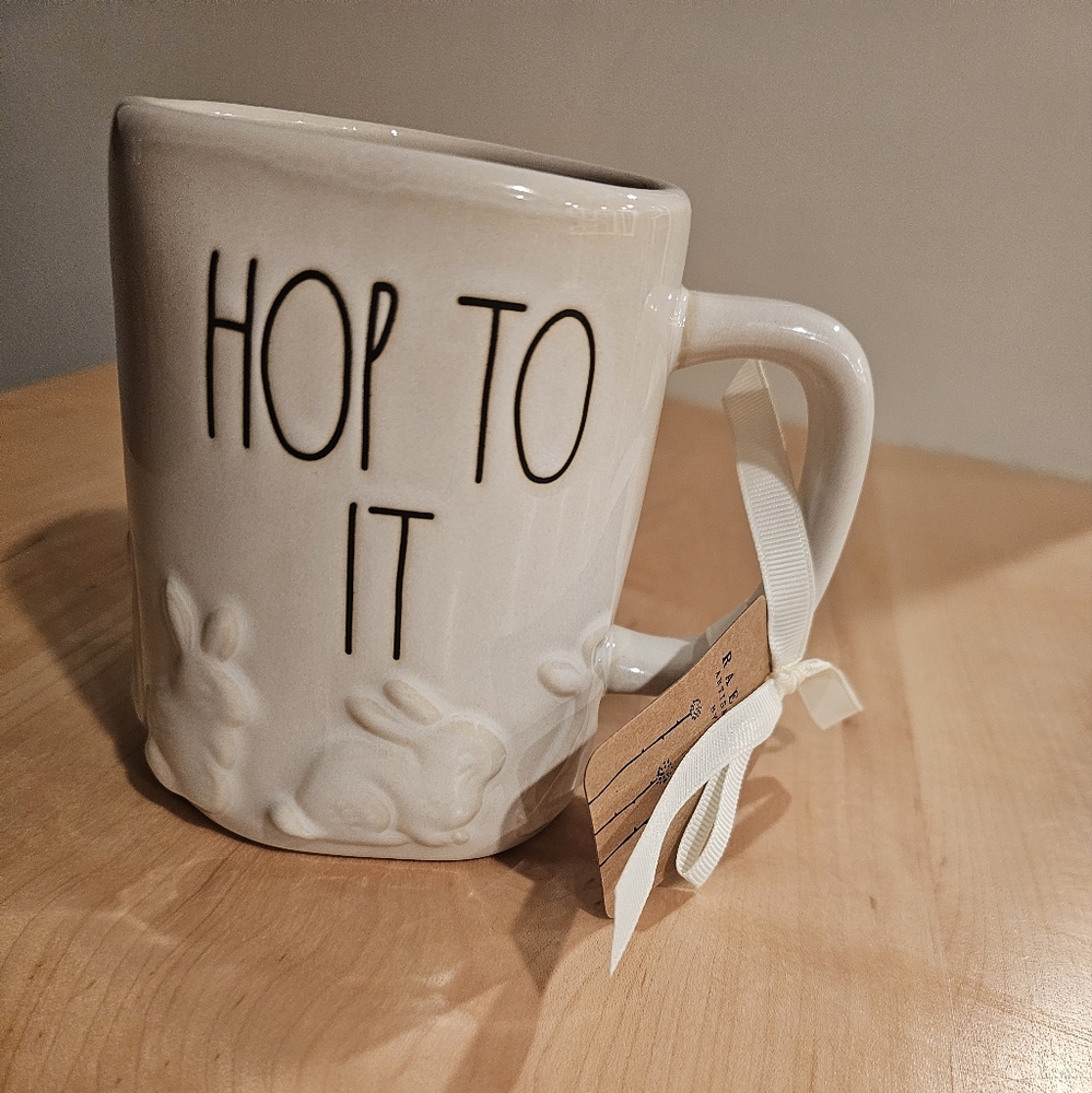 Rae Dunn "Hop To It" Mug